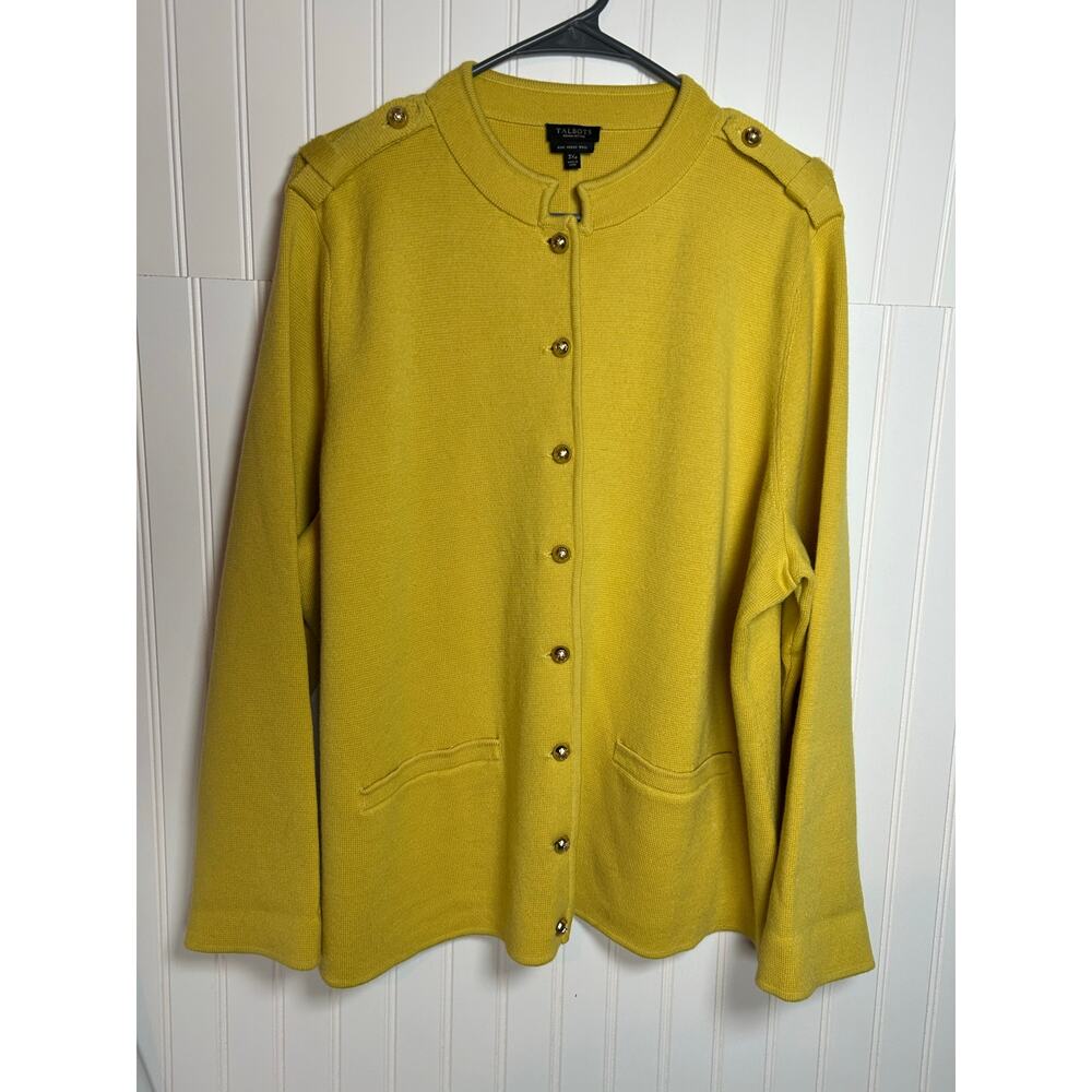 Talbots Yellow Button-Front Knit Cardigan - Picture 11 of 13